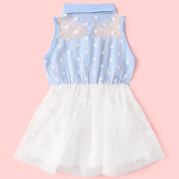 детска мода dots рокля stitchingNet прежди рокля без ръкави бонбони стил рокли децата на сладки цветя момче момичета рокли