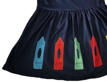 Детска Тениска за момчета С Ръкав Райе Цветен Молив Позициониране Принт Модел Сестри съоръжения