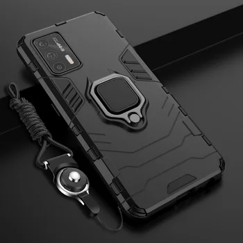Скоба Околовръстен Притежателя Калъф за Realme X7 Max GT С20 V15 Q3 Case Stand Hybrid С полосовой капак за Рено 6 Pro 5 4 Lite Find X3 NEO
