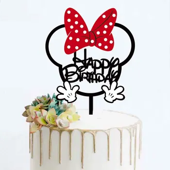 Disney Mickey Minnie Mouse party cake topper decor boy girl favor cake topper Kids birthday party Доставки Baby Shower Момиче Gift
