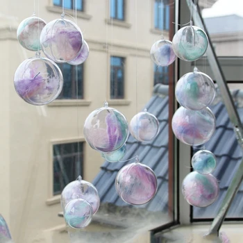 15 двойки 30 бр висок прозрачна пластмасова топка куха топка Коледен бал