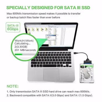 USB 3.0 SATA 3 Кабел Sata КЪМ USB 3.0 Адаптер До 6 Gb / С Подкрепа за 2,5-Инчов Външен SSD HDD Твърд Диск 22 Pin Sata III Кабел