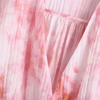 PUWD Sweet Women Pink Tie-dye Shorts Suit 2021 Лятна мода Дами Изрязване спичечные Костюми Момиче Y2K срещу Врата Костюми
