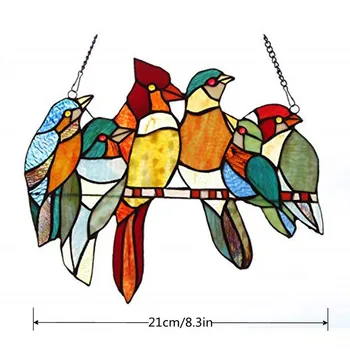 Висящи Петно на Стъклото на Прозореца Драперии Птица Стени Птица Етикети Начало Декор Сладък 3D Стикери За Стена Хол Украса Украшение