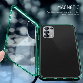 Reno5 4G Cases Magnetic Flip Phone Cover Case For Oppo Reno 5 5G 5K K Двустранно закалена стъклена обвивка на корпуса cover fundas