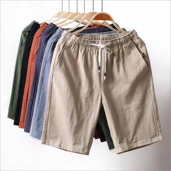 Нов Стил Летни Ежедневни Панталони Мъжки Памучни Модерен Мъжки Удобни Шорти Плажни Къси Панталони, Мъжки Панталони, Плюс Размер