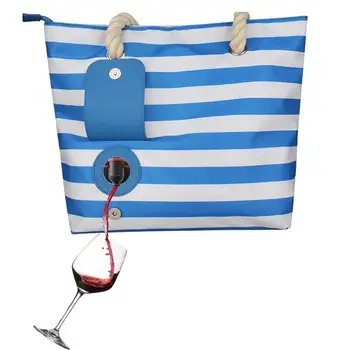 Платно Плажната Чанта За Вино Чанта За Съхранение На Вино, Напитки Голям Размер Модни И Ежедневни Плажната Чанта За Подаръци На Дамска Чанта На Рамото