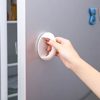 Модерен минималистичен пластмасова дръжка без перфорация прозорец врата копчето шкаф дръжка чекмедже на шкафа кабинет хардуер