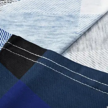 Дропшиппинг Дамски V-образно деколте Карирани Принт Ежедневни Риза С Дълъг Ръкав Отгоре
