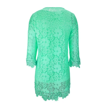 Yitonglian Ladies Vintage Allover Флорални Дантели на една Кука Блузи, Плюс Размера на Лятна Блуза за Вечерната Работа Дамски Туника Риза H244N