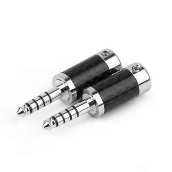 Rhodium 4.4 mm Jack 5 Pole Stereo Earphone Plug Metal Adapter For NW-WM1ZA HIFI Слушалки 4.4 Carbon Fiber Тел Connector
