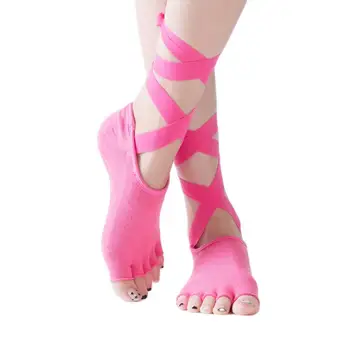 Дамски чорапи колан памучни чорапи за йога за жени дишащи нескользящие балетные пилатесные чорапи за йога зимни спортни облекла и аксесоари