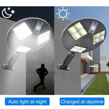 1000 W Мощен Дистанционно Управление COB Solar Light Led Outdoor Solar Lamp PIR Motion Sensor Garden Wall Street Lights Decorative