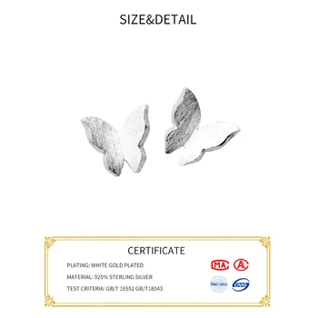 INZATT Real 925 Сребро Минималистичен Пеперуда Обеци, Мода Жените партията на Сладък Животни Изящни Бижута и Аксесоари