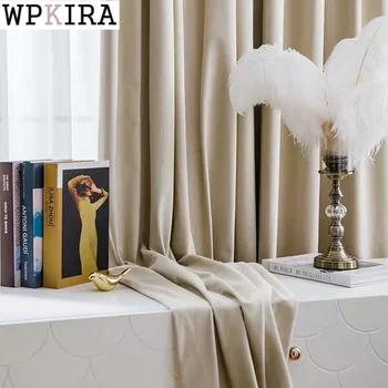 Американски Луксозна Кадифена Завеса за Хола Плътен Цвят Плат Изолация Покривка Сянка на Прозореца Спалня Хотел Завеса S308#C