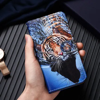 Флип Кожен Калъф за мобилен телефон Samsung Galaxy А02 A02S A12 A32 A42 A52 A72 5G Портфейла на Притежателя на Картата Поставка Корица на Книгата Котка Куче Боядисана