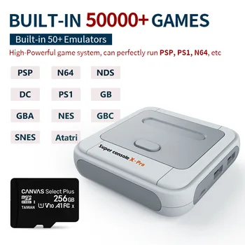 Console Super X Pro Wireless Retro Game Console Mini TV Box Video Game Player WiFi 4K 50+ Емулатор 50000+ игри, Игри За PS1/N64/DC