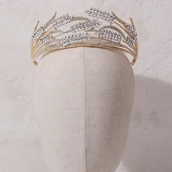 Нов crystal пшеница ухото на сватбата от короната лента за глава сватба планински кристал, популярната прическа луксозни сватбени аксесоари за коса