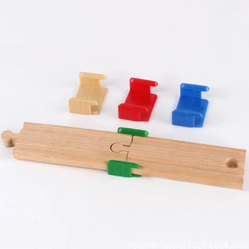 Бук дървена жп път аксесоари дървена притежателя на пластмасови съединители са подходящи марка дървена писта играчки за деца