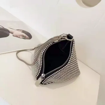 мода триъгълник форма на дамски чанти дизайнерски чанти през рамо луксозни планински кристал crossbody чанта lady drawsting малки портмонета мъкна