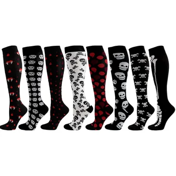 Черно Бягане Компресия Чорапи За жени и Мъже, За Antifigue Смешни Животни Открит Колоездене на Дълги Чорапи с Високо Налягане
